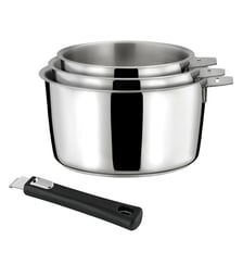 Malice - Série de 3 casseroles 16/18/20cm inox avec poignée noire Cuisinox