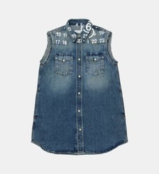 Robe en denim sans manches MM6 Maison Margiela