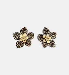 Boucles d'oreilles Balagane fleurs imprimé léopard Balaboosté