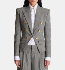 Veste 6 boutons en jacquard Prince de Galles Balmain