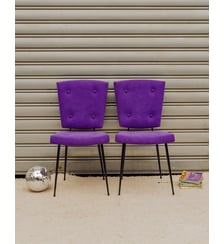 Paire de chaises en tissu violet Alma N°1806- Produit chiné Debongout