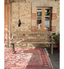 Grand banc aux arcades sculptées Antoine N°526- Produit chiné Debongout