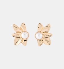 Boucles d'oreilles demi fleurs avec perle Balaboosté