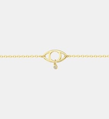 Bracelet souple mono-motif L'oeil en Plaqué Or avec diamant blanc La Garçonne Diamant