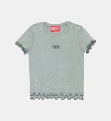 T-shirt à col rond avec logo Diesel Kids