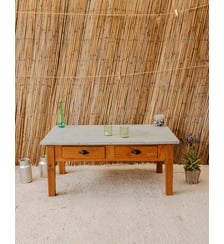 Table basse en bois et métal Léonie N°1166- Produit chiné Debongout