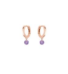 Mini Créoles CONFETTI - Améthystes, poids total 0,20ct approx. - Or rose 750‰ La Brune & La Blonde