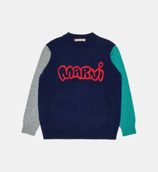 Pull col rond avec logo Marni