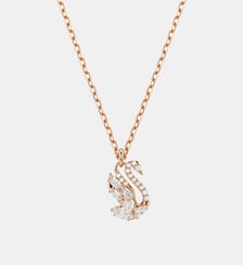 Pendentif Swan, Cygne, Doré à l’or rose 18 carats (750/1000) Swarovski
