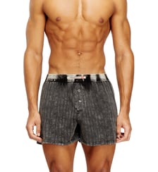 Boxer longs en coton avec effet denim à rayures fines Diesel