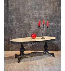 Table basse en marbre relookée Léonie N°1157- Produit chiné Debongout
