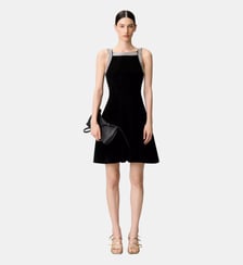 Robe évasée maille velours perles Claudie Pierlot