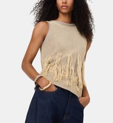 Top en maille jacquard à franges Adolfo Dominguez