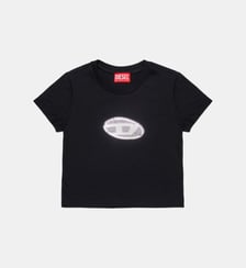 T-shirt en jersey à logo pailleté Diesel Kids