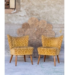 Paire de fauteuils jaune moutarde Jakob N°1385- Produit chiné Debongout