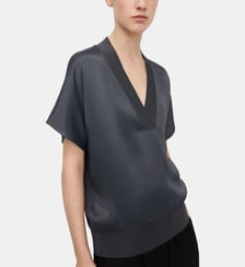 T-shirt double épaisseur à col en V Adolfo Dominguez