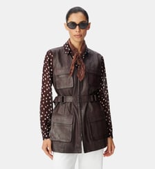 Saharienne cuir ceinturée Ikks