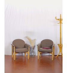 Paire de fauteuils en tissu et bois Jakob N°949- Produit chiné Debongout