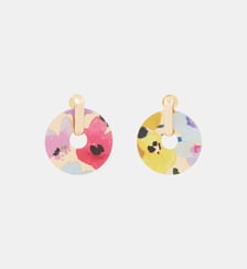 Boucles d'oreilles rondes Balagane imprimé fleurs Balaboosté