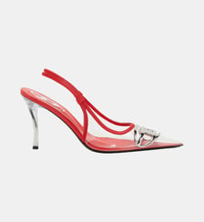 D-Venus-Escarpins slingback transparents à garniture en cuir Diesel
