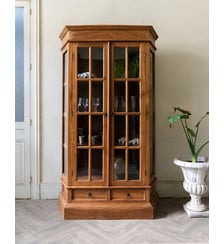 Grande vitrine en bois massif Victoria N°1280- Produit chiné Debongout