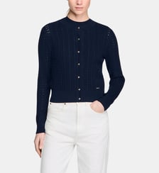 Cardigan court en maille texturée Sandro