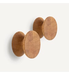 Lot de 2 patères chêne massif ø 10 cm AM.PM