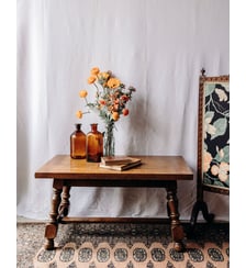 Grande table basse en bois Léonie N°471- Produit chiné Debongout