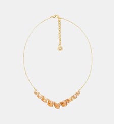 Collier fin 9 pierres la diamantine rose abricot Les Néréides