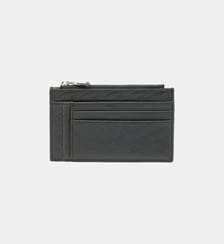 Porte-cartes en cuir embossé avec poche zippée Diesel