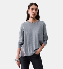 Pull avec inserts en satin Liu Jo