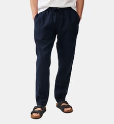 Pantalon droit en lin à taille élastique Resort Rodd & Gunn