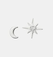 Boucles d'oreilles clous Épisode Indélébile | Nuit étoilée en Argent avec diamant blanc La Garçonne Diamant