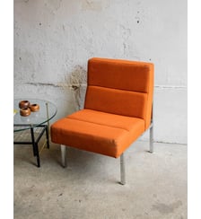 Chauffeuse au tissu orange Olivia N°85- Produit chiné Debongout