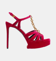 Sandales à plateforme Sync en cuir d'agneau verni Balmain