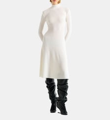 Robe longue en maille côtelée Balmain