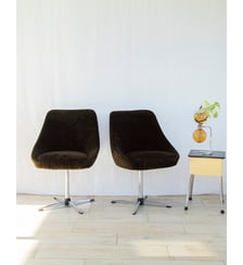 Paire de fauteuils de table en velours Jakob N°907- Produit chiné Debongout