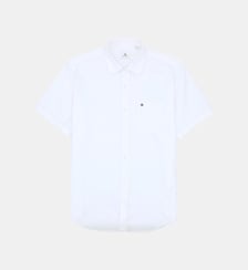 Chemise manches courtes tissu oxford avec imprimé Serge Blanco