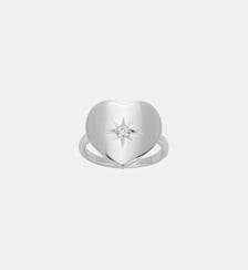 Bague Coeur céleste en Argent avec diamant blanc La Garçonne Diamant