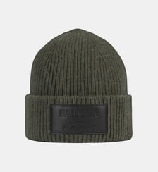 Bonnet en laine avec étiquette Balmain Vintage en cuir Balmain