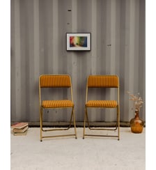 Paire de chaises dorées et à rayures Alma N°1512- Produit chiné Debongout