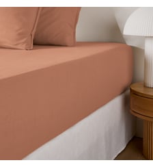 Drap housse uni coton lavé bonnet 30cm La Redoute Interieurs