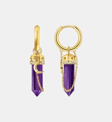 Créoles à breloque imitation améthyste Thomas Sabo