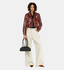 Veste en cuir verni avec large ceinture Diesel