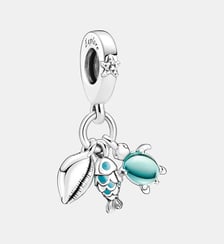Charm Pendant Triple Poisson, Tortue de Mer & Conque Pandora