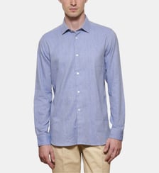 Chemise en flanelle bleu coupe cintrée Atelier Privé