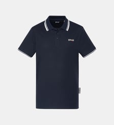 Polo noir en coton piqué Schott