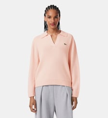 Pull col polo cachemire maille 3D Lacoste