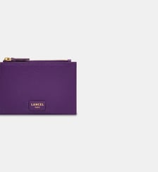 Porte-cartes zippé L en cuir signature Lancel