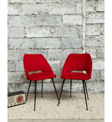 Paire de chaises rouge flamboyante Alma N°1821- Produit chiné Debongout
